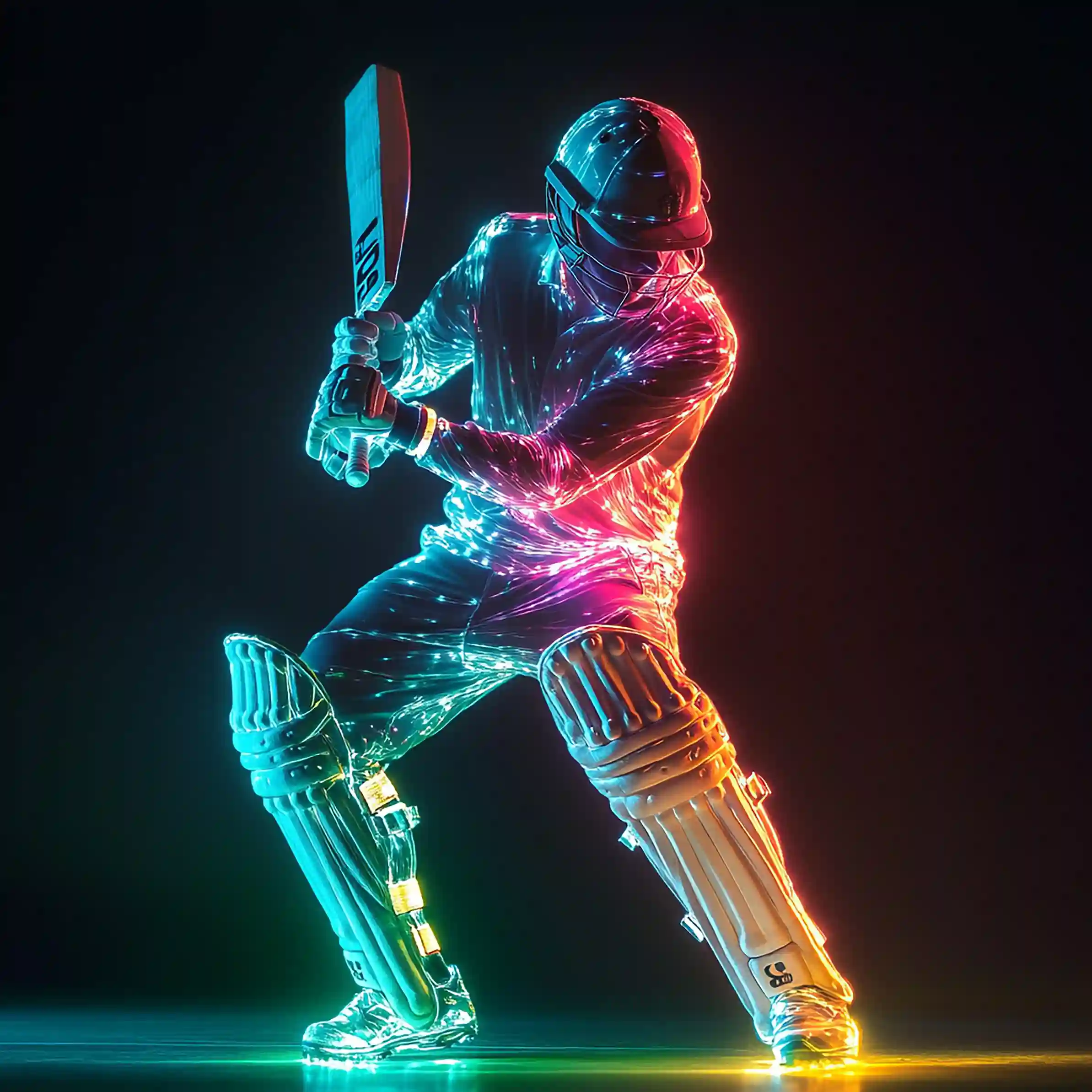 Cricket player batting